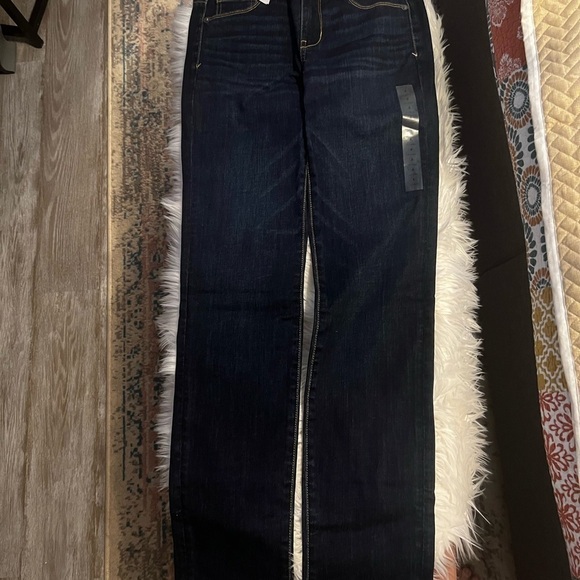 Womens American eagle, low rise, skinny jeans 4 / 27 extra long tall dark denim - Picture 4 of 6